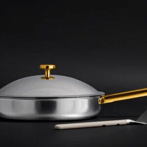 Our Place - Titanium Always Pan Pro, Stainless Steel Cookware with Gold Handle
